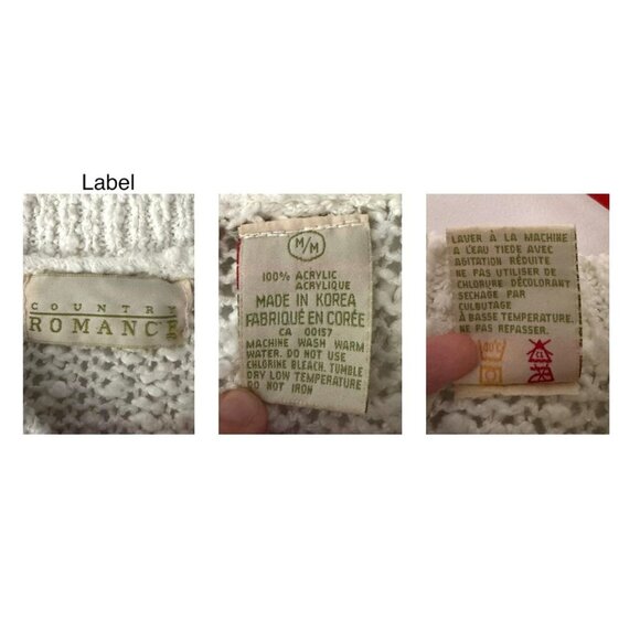 80s vintage floral embroidered applique fairy grandma long sleeved knit sweater - Picture 9 of 9